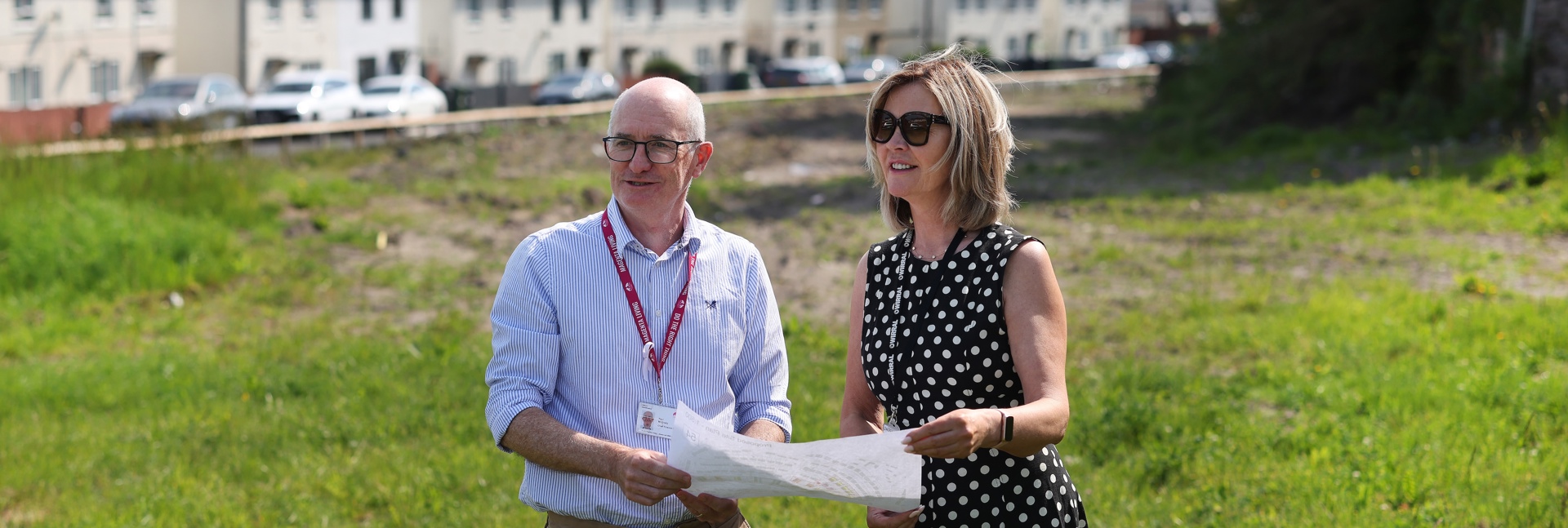 Paul McGrady, Magenta's CFO and Paula Basnett, Leader of Wirral Council at Naylor Road 